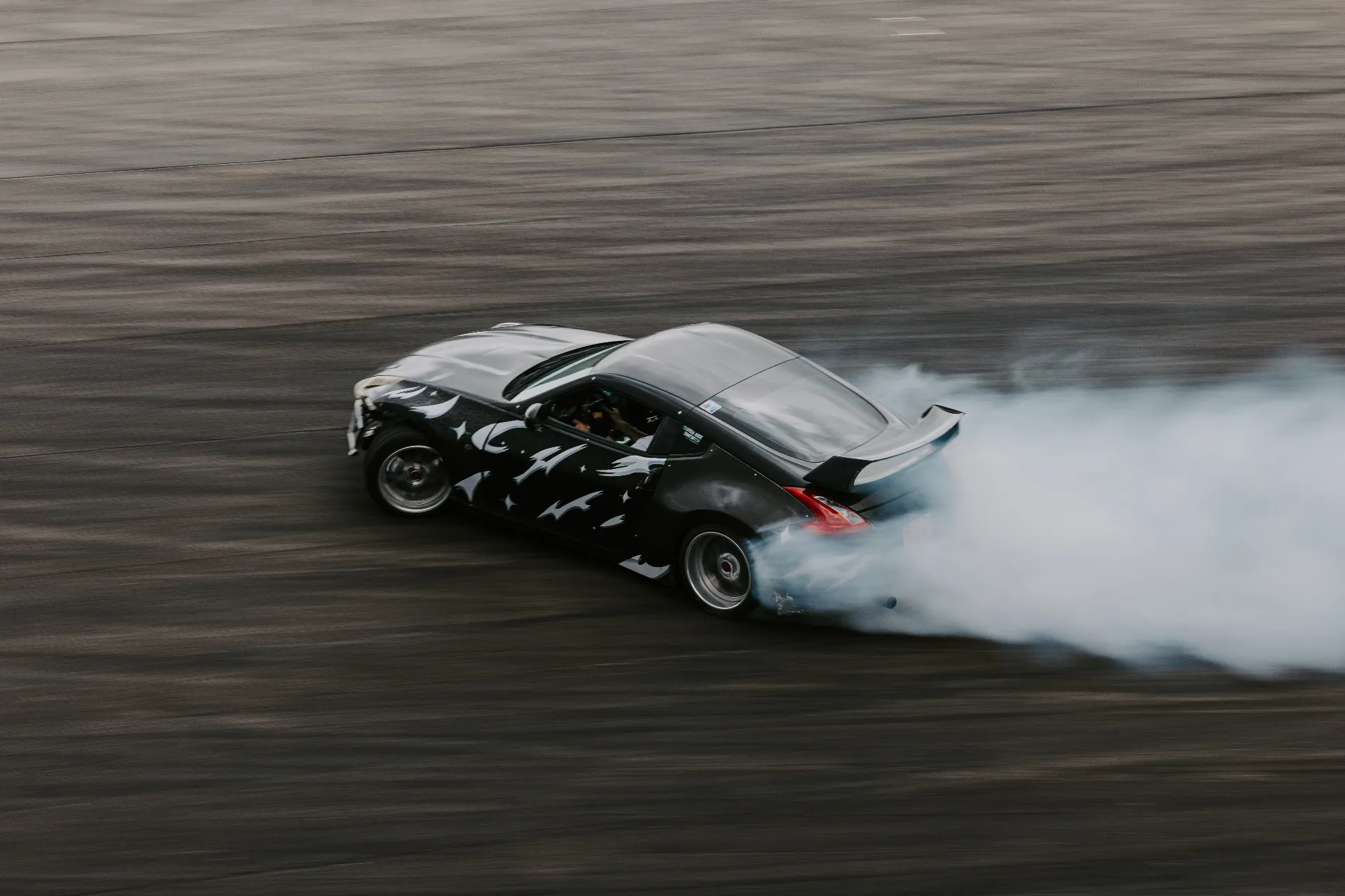 Photography portfolio cover - drifting Nissan 370Z at Salt Lake City event